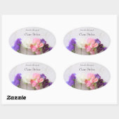 新鮮な甘いエンドウ蔵書票 楕円形シール (シート)