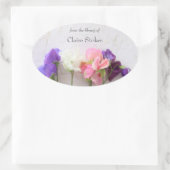 新鮮な甘いエンドウ蔵書票 楕円形シール (バッグ)