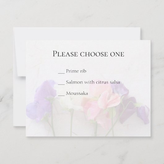 新鮮な甘いエンドウ豆のsvpカード 招待状 (裏面)