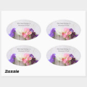 新鮮な甘いエンドウ 楕円形シール (シート)