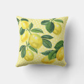 新鮮な田舎のレモンの水の色の水玉模様 クッション (裏面)