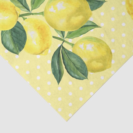 新鮮な田舎地方レモンの水の色の水玉模様 薄葉紙 (詳細)