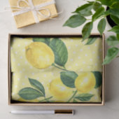 新鮮な田舎地方レモンの水の色の水玉模様 薄葉紙 (ギフト)