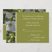 新鮮な白い庭の花　ＲＳＶＰ　ウェディングパーティー 招待状 (正面/裏面)