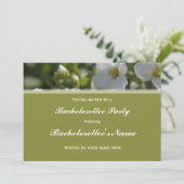 新鮮な白い庭の花bacheloretetパーティー 招待状 (スタンド正面)