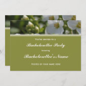 新鮮な白い庭の花bacheloretetパーティー 招待状 (正面/裏面)