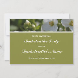 新鮮な白い庭の花bacheloretetパーティー 招待状