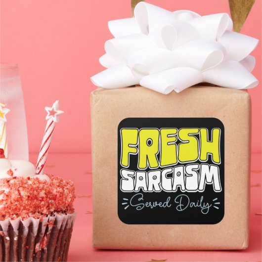 新鮮な皮肉が毎日の皮肉おもしろいことわざを提供 スクエアシール (パーティー)