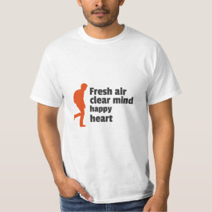 新鮮な空気澄ん心の幸せなハート Tシャツ