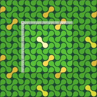 新鮮な緑と黄色のシームレスなメタボールパターン ファブリック