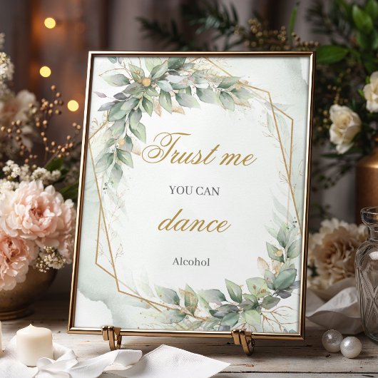 新鮮な緑のユーカリ金ゴールドあなたが踊ることができる私を信頼 ポスター