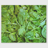 新鮮な緑色のホウレンソウのサラダパターン ラッピングペーパー (フラット)