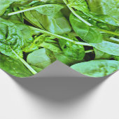 新鮮な緑色のホウレンソウのサラダパターン ラッピングペーパー (角)