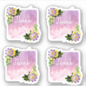 新鮮な美しい春の花ありがとう シール (正面)