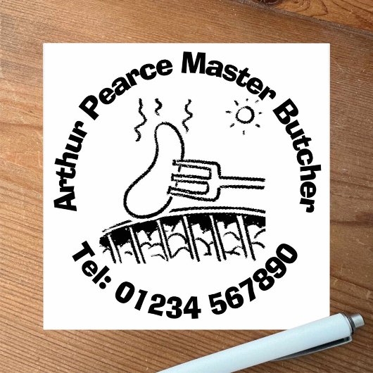 新鮮な肉バーベキュー肉屋。肉屋 ラバースタンプ