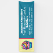 新鮮な自家製カップケーキのベンダー 横断幕 (縦)