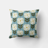 新鮮な花 – 白と青 クッション (裏面)