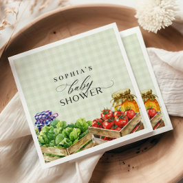 新鮮な農家市場地元で育った赤ちゃんシャワー スタンダードランチョンナプキン