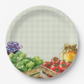 新鮮な農家市場地元で育った赤ちゃんシャワー ペーパープレート (正面)