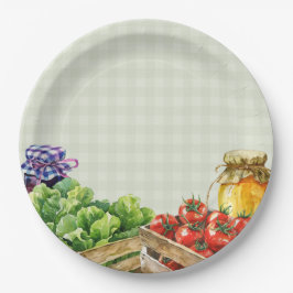 新鮮な農家市場地元で育った赤ちゃんシャワー ペーパープレート