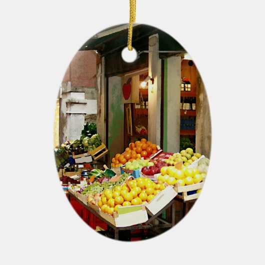新鮮な農産物 セラミックオーナメント (正面)