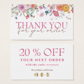 新鮮な野感謝してい花の割引カード (正面&裏面)