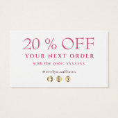 新鮮な野感謝してい花の割引カード (裏面)