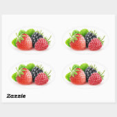 新鮮な野生の果実 楕円形シール (シート)