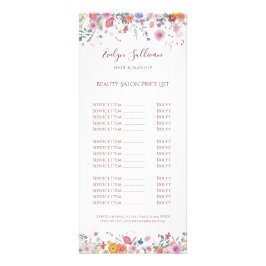 新鮮な野生の花の価格表ラックカード ラックカード