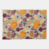 新鮮な野菜からのレトロの背景 キッチンタオル (横)