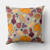 新鮮な野菜からのレトロの背景 クッション (裏面)