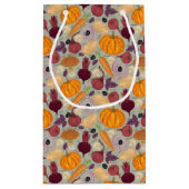 新鮮な野菜からのレトロの背景 スモールペーパーバッグ (裏面)