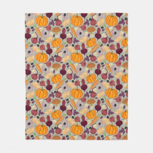 新鮮な野菜からのレトロの背景 フリースブランケット (正面)