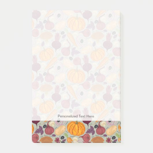 新鮮な野菜からのレトロの背景 ポストイット (正面)