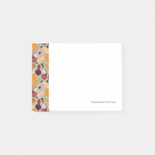 新鮮な野菜からのレトロの背景 ポストイット (正面)