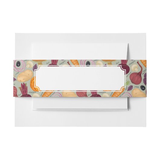 新鮮な野菜からのレトロの背景 招待状ベリーバンド (正面例)