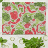 新鮮な野菜からの明るいパターン キッチンタオル (折り畳み)