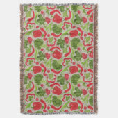 新鮮な野菜からの明るいパターン スローブランケット (正面縦)