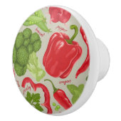 新鮮な野菜からの明るいパターン セラミックノブ (右)