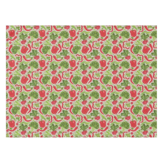 新鮮な野菜からの明るいパターン テーブルクロス (正面(横))