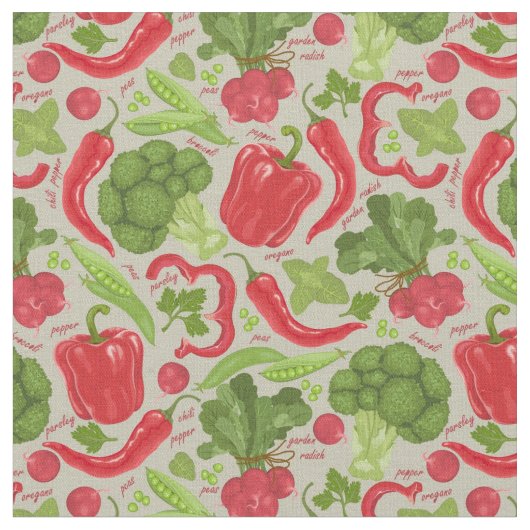 新鮮な野菜からの明るいパターン ファブリック (クローズアップ)