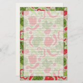 新鮮な野菜からの明るいパターン 便箋 (正面/裏面)