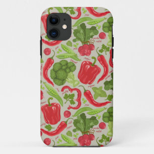 新鮮な野菜からの明るいパターン iPhone 11 ケース