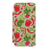 新鮮な野菜からの明るいパターン INCIPIO iPhoneウォレットケース (フォリオ 正面)