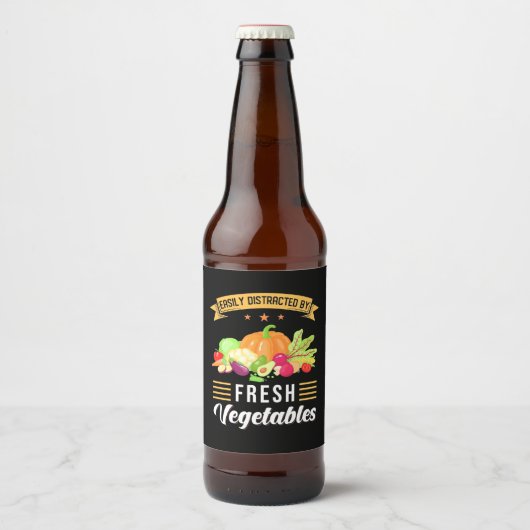 新鮮な野菜に気を取られる ビールラベル (正面)