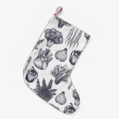 新鮮な野菜のシームレスなパターン。ブロッコリー、カロ スモールクリスマスストッキング (正面 (吊り時))