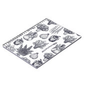 新鮮な野菜のシームレスなパターン。ブロッコリー、カロ ノートブック (左側)