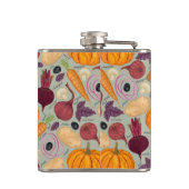 新鮮な野菜のレトロ背景 フラスク (裏面)