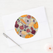 新鮮な野菜のレトロ背景 ラウンドシール (封筒)