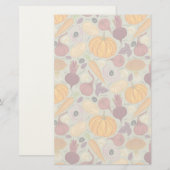 新鮮な野菜のレトロ背景 便箋 (正面/裏面)